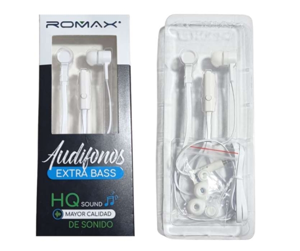 AUDIFONO M/PVC CELULAR TCA182 ROMAX BLANCO