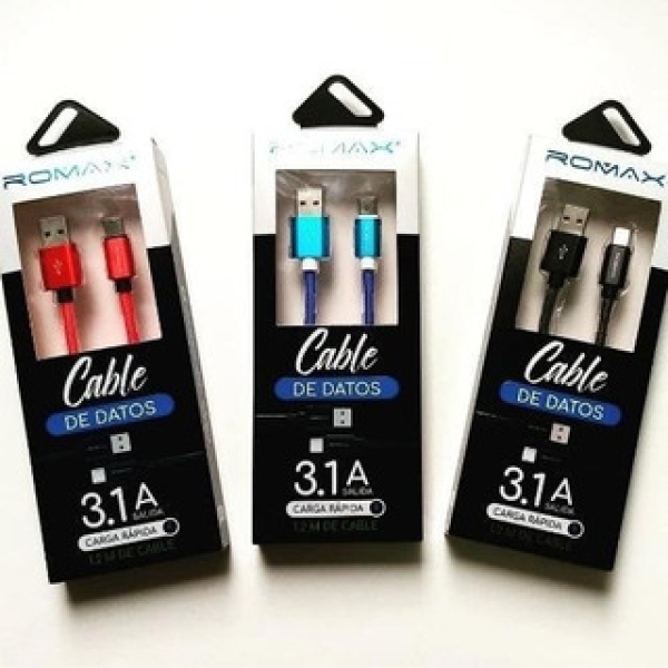 CABLE V8 ROMAX 3.1A 1.2 TEJIDO TCD337