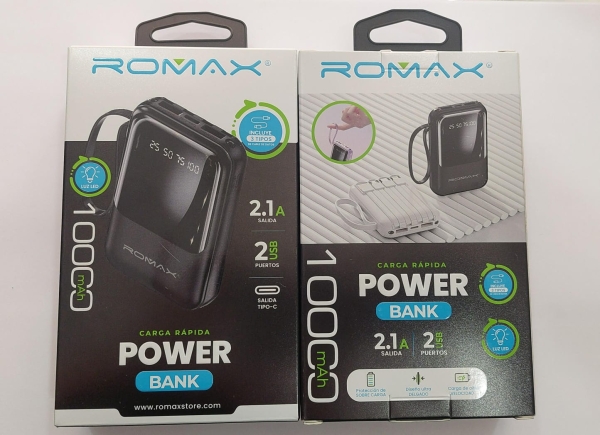 CARGADOR PORTATIL ROMAX TCP0168 10000MAH 2.1A