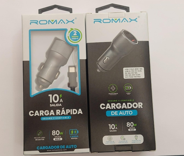 CARGADOR DE AUTO ROMAX 80W TCC0523 TIPO C