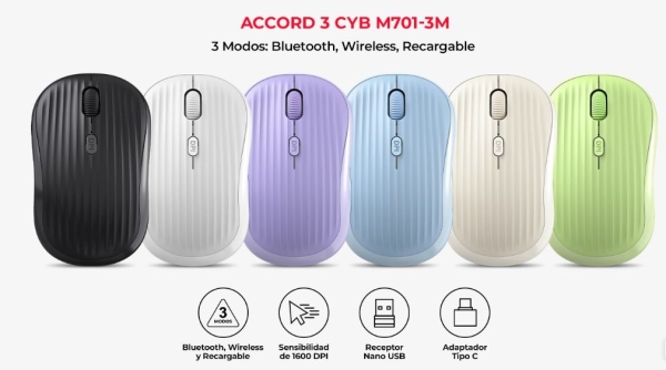 MOUSE CYBERTEL CYB M701 BT-WIFI-RECARGABLE