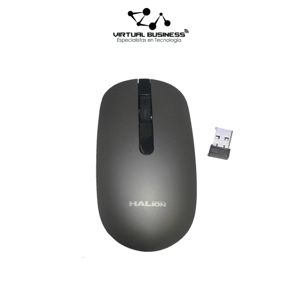 MOUSE SLIM HA-2113 HALION WIRELESS NEGRO/GRIS