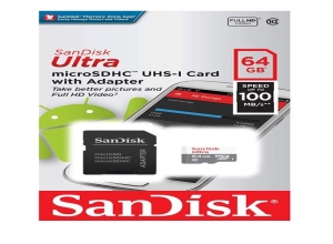 MICRO SD 64GB SANDISK ULTRA UHS-I,