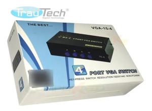 SWITCH VGA 4PORT MANUAL, 1 IN A 4 OUT, VGA-15-4/ CAJA BLANCA CELESTE
