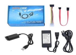 ADAPTADOR SATA A IDE USB 2.0 KNT / CAJA AZUL DISCO 3.5" 2.5"