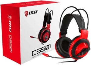 AURICULAR GAMER MSI DS501, 3.5MM  NEGRO,ROJO. EN CAJA