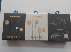 AUDIFONO TIPO C MOVISUN ENJOY P1-C CON ESTUCHE BLANCO/ NEGRO