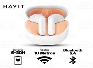 AUDIFONO HAVIT TW931 STEREO BLANCO/NARANJA
