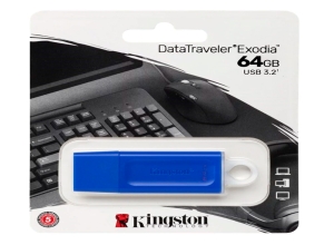 MEMORIA USB KINGSTON DT EXODIA 64GB, USB 3.2 GEN 1, COLOR AZUL.