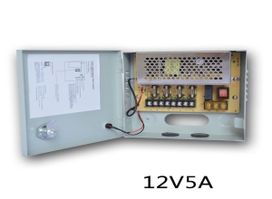 CAJA DE ALIMENTACION/ FUENTE CENTRALIZADA DE 12V 5A CON LLAVE / CCTV POWER