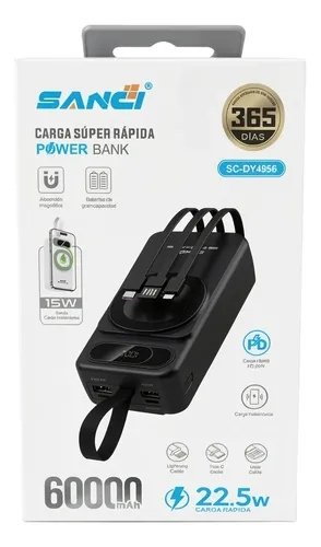 POWER BANK SANCI SUPER CARGA SC-DY4956 60000 22.5W en HILAX.PE — Camaná, Arequipa