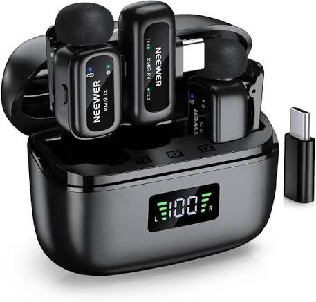 MICROFONO SOLAPERO INALAMBRICO NEEWER KM19,48Hz/24BIT, 30H DE BATERIA, CANCELACION DE RUIDO DE 3 NIVELES, 100M en HILAX.PE — Camaná, Arequipa