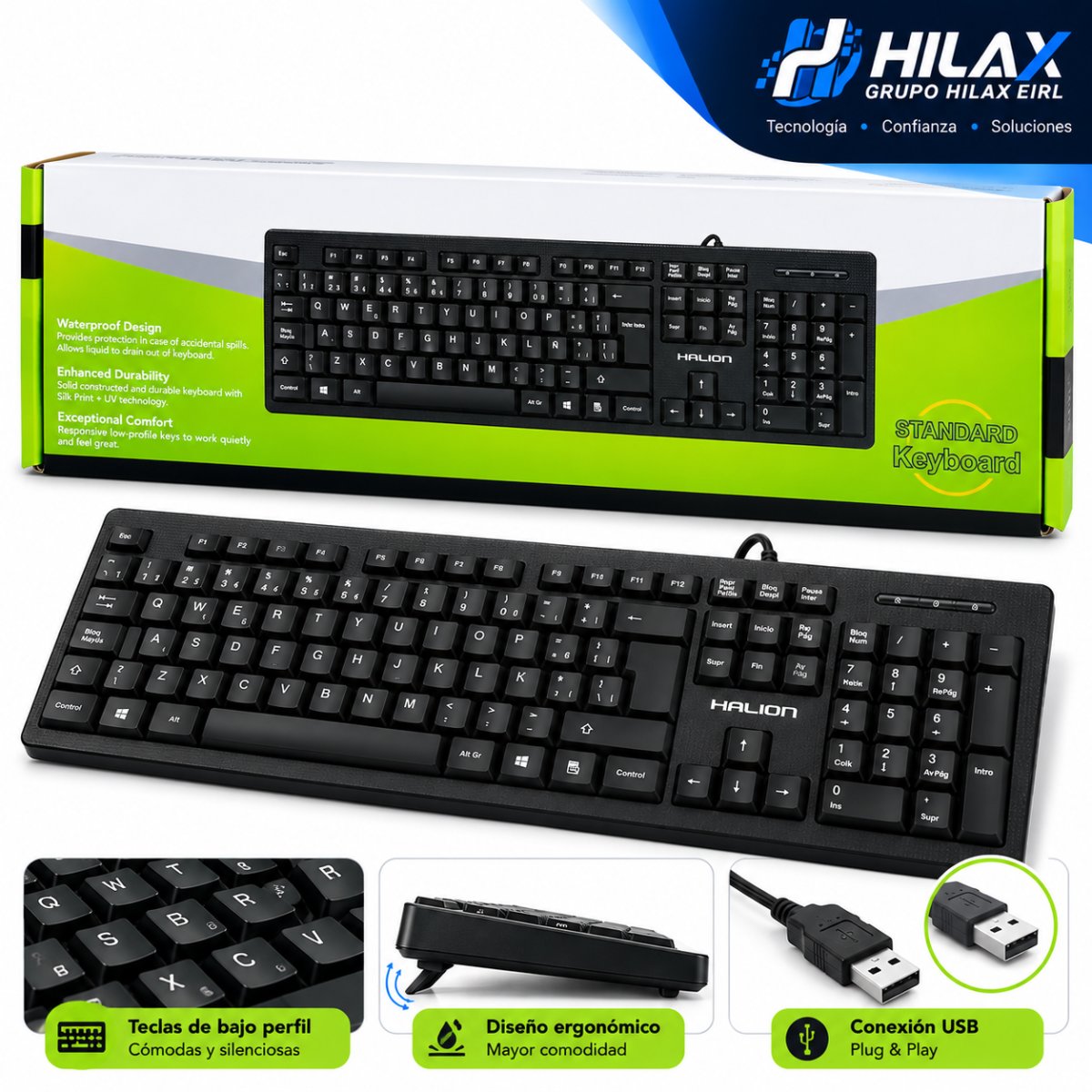 TECLADO HALION HA-K390 USB en HILAX.PE — Camaná, Arequipa