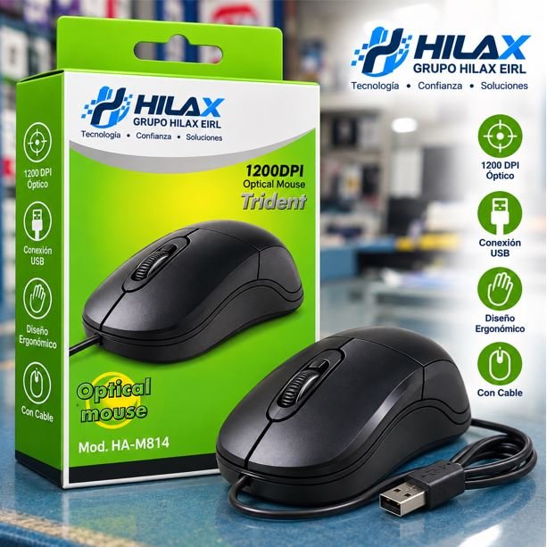 MOUSE HALION HA-M814 USB NEGRO en HILAX.PE — Camaná, Arequipa