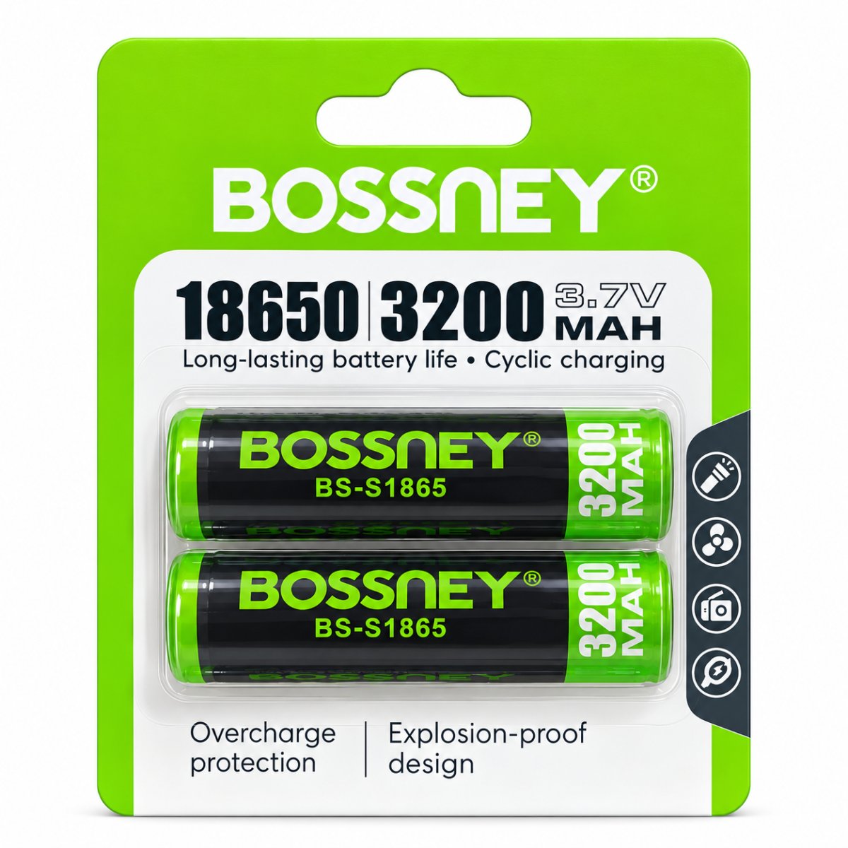 PILA RECARGABLE BOSSNEY 18650 3200MAH 3.7V en HILAX.PE — Camaná, Arequipa