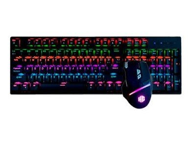 KIT TECLADO MECANICO + MOUSE GAMER PEGASO HA-861C RAINBOW
