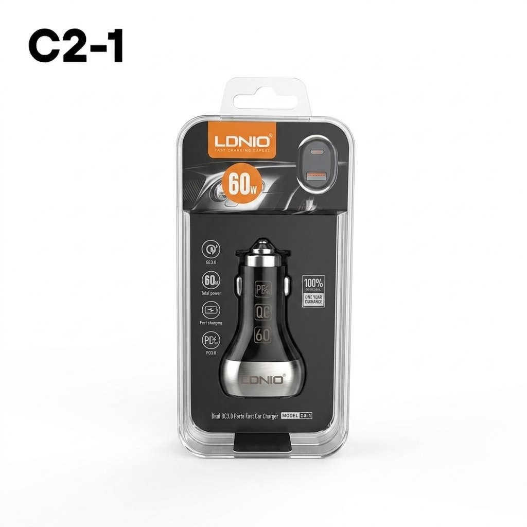 CARGADOR AUTO LDNIO 60W C2-1 en HILAX.PE — Camaná, Arequipa