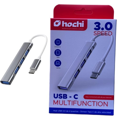 HUB USB HOCHI #203 TIPO C METALICO 3.0 en HILAX.PE — Camaná, Arequipa