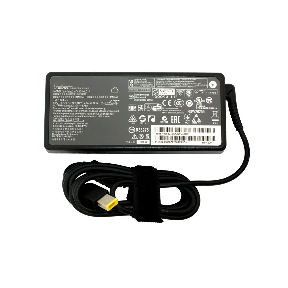 CARGADOR LAPTOP LENOVO GAMER 20V 6.75A P. USB