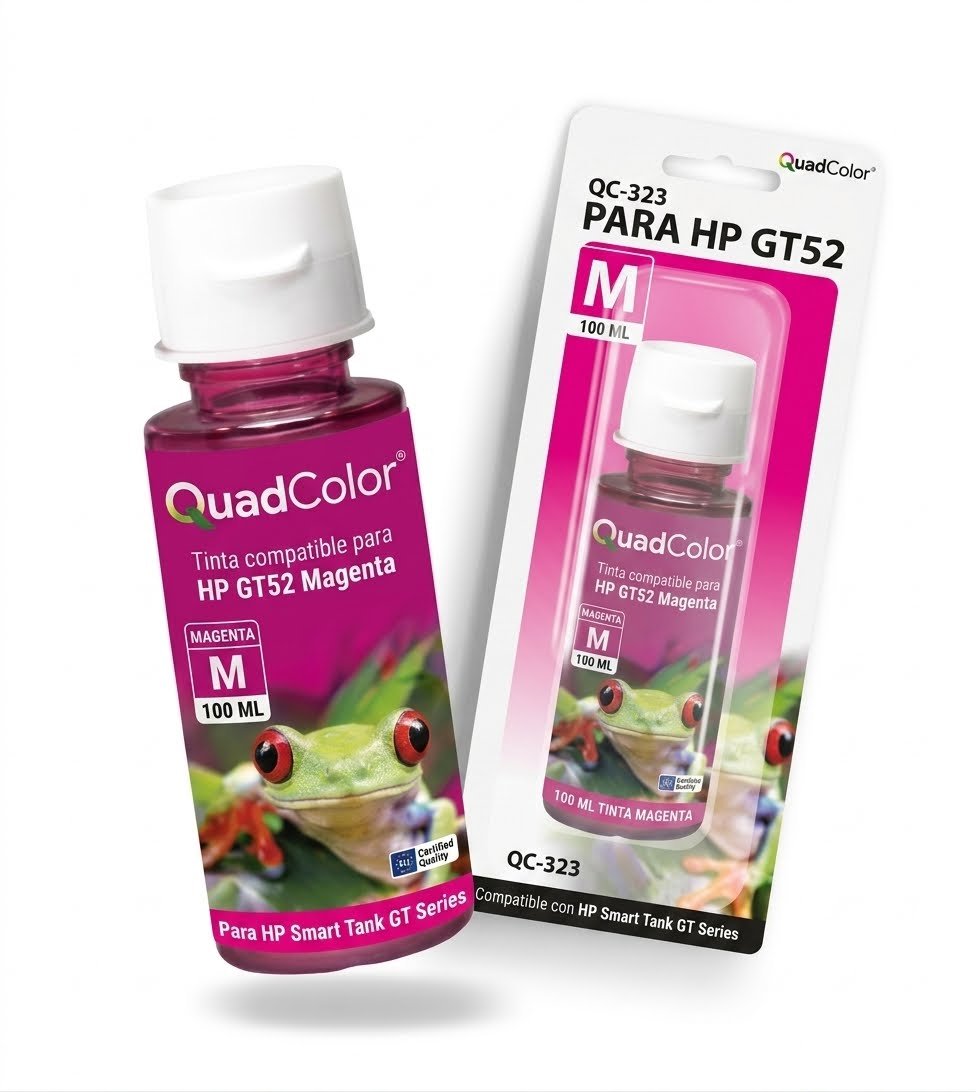 TINTA QUADCOLOR QC-323 PARA HP GT52 MAGENTA 100 ML BLISTER