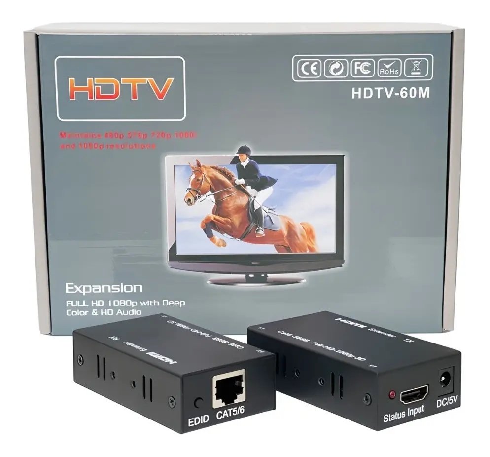 EXTENSOR HDMI 60M POR RJ45 CON FUENTE HDTV-60M en HILAX.PE — Camaná, Arequipa