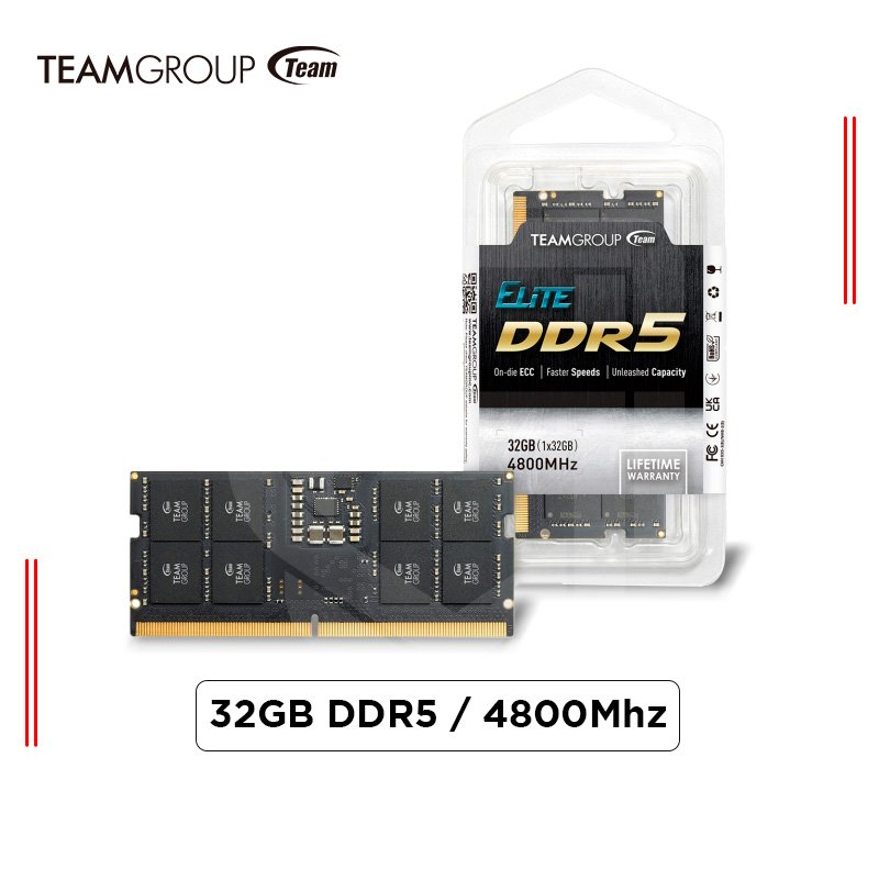 MEMORIA RAM SODIMM TEAMGROUP ELITE 8GB DDR5-4800MHZ