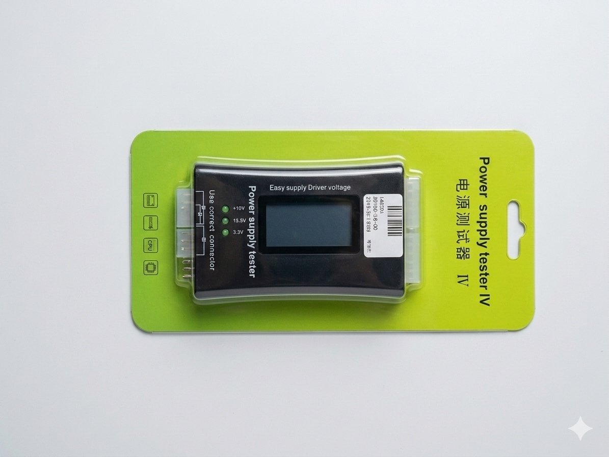 TESTER ANALOGICO P/FUENTE DE PODER 12V POWER SUPPLY BLISTER VERDE