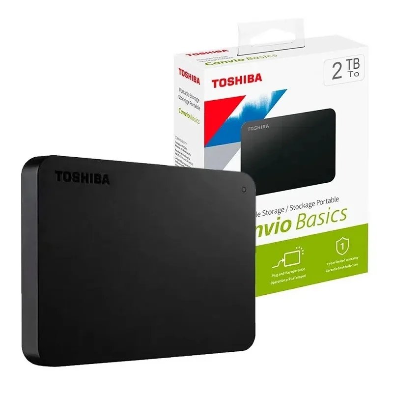 DISCO DURO EXTERNO TOSHIBA CANVIO BASIC, 2TB, USB 3.0, 2.5", NEGRO.