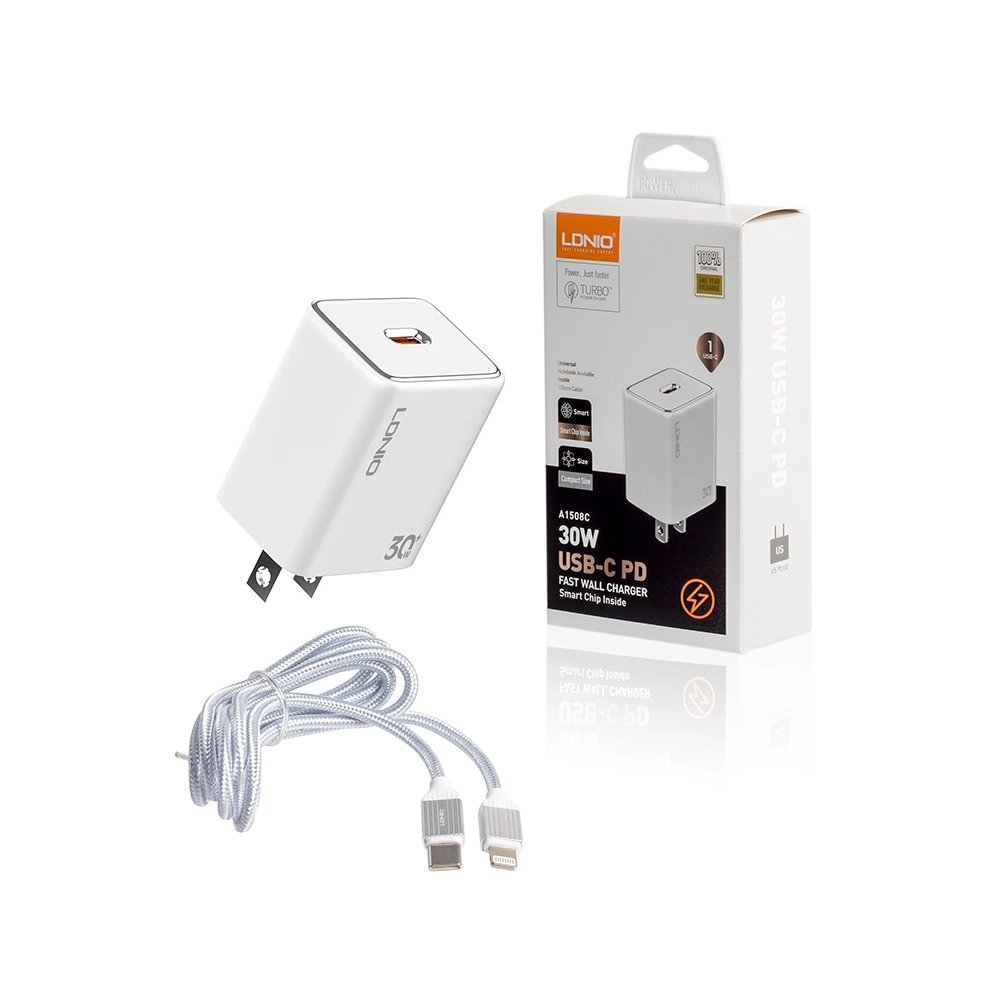CARGADOR LDNIO A1508C TIPO C A C / C A IPHONE