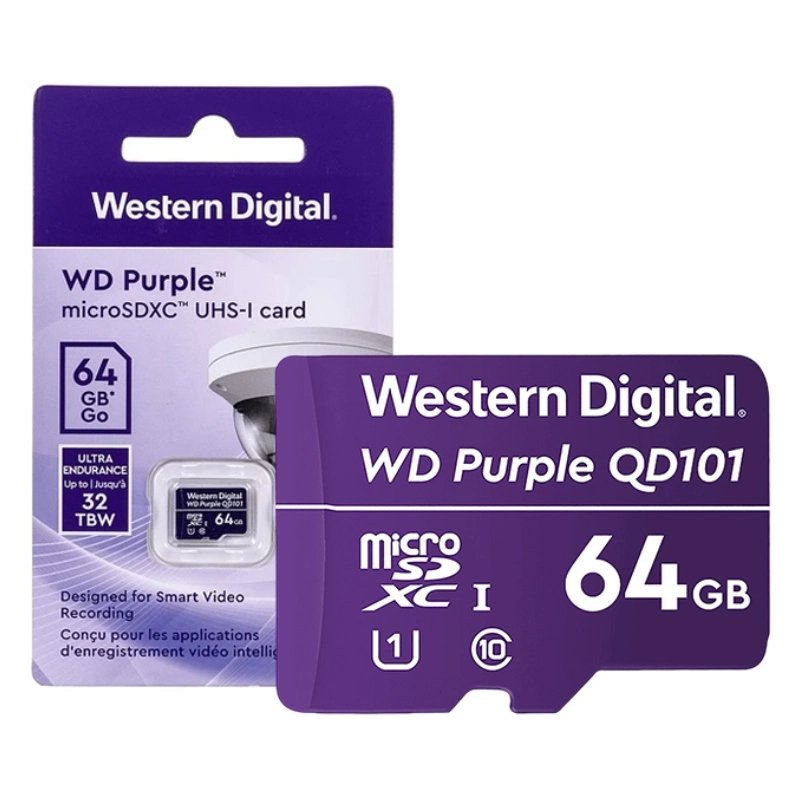 MEMORIA MICRO SD 64GB WESTER DIGITAL PURPLE / CCTV en HILAX.PE — Camaná, Arequipa