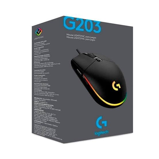 MOUSE LOGITECH G203 LIGHTSYNC OPTICAL 8000 DPI RGB BLACK en HILAX.PE — Camaná, Arequipa