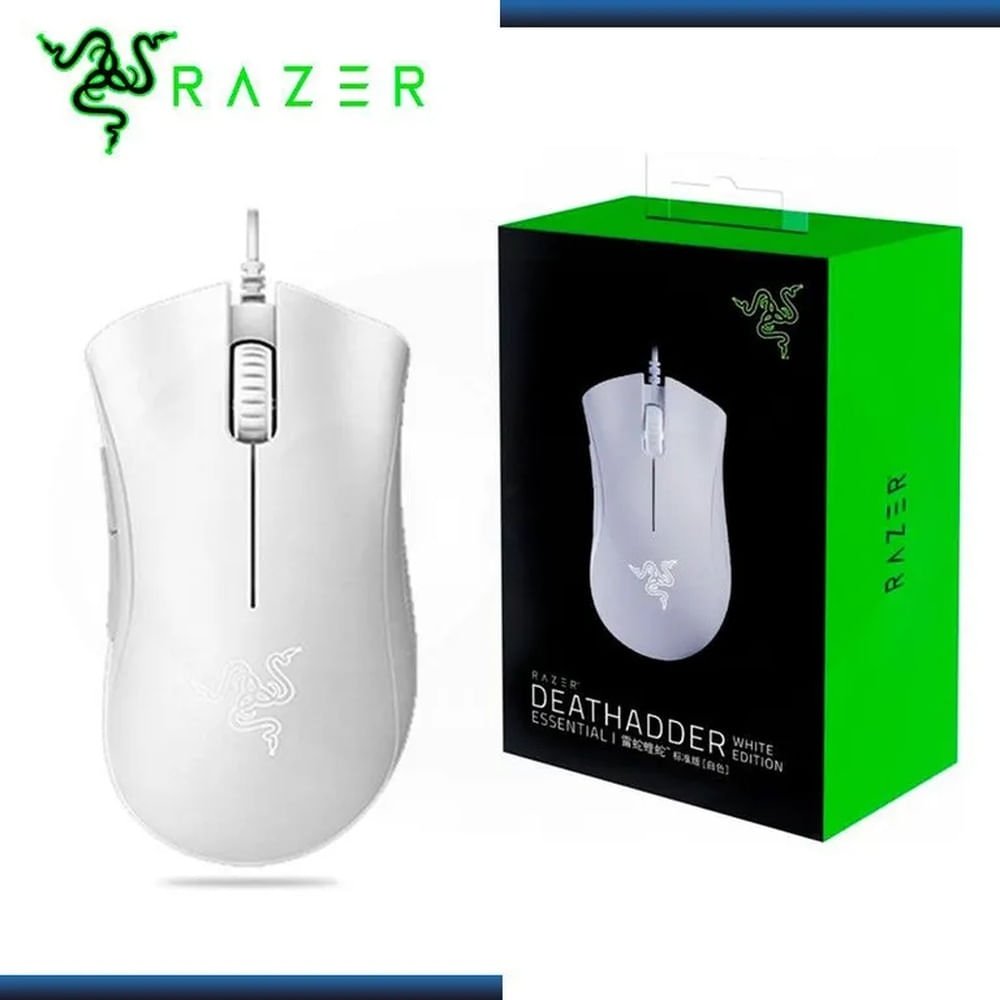 MOUSE RAZER DEATHADDER ESSENTIAL 6400DPI SWITCH MECHANICAL WHITE