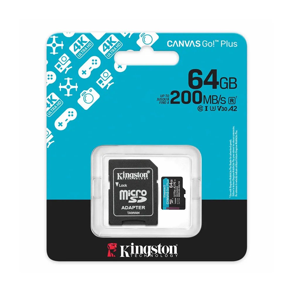 MEMORIA MICRO SD 64GB KINGSTON CANVAS GO PLUS 200MB/S en HILAX.PE — Camaná, Arequipa