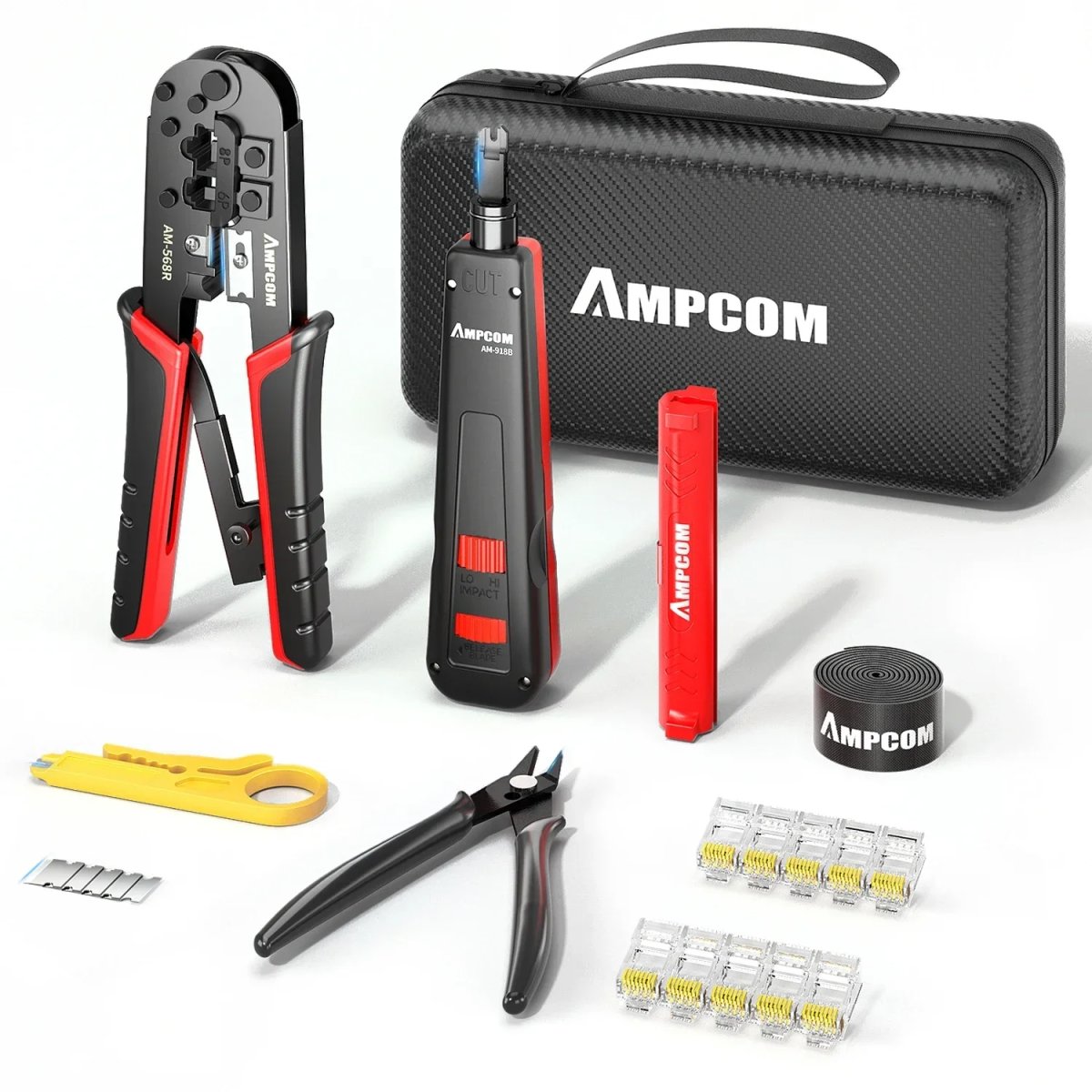 KIT DE HERRAMIENTA AMPCOM  DE PRENSADO RJ45
